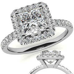 Classic Princess cut Moissanite Engagement Ring