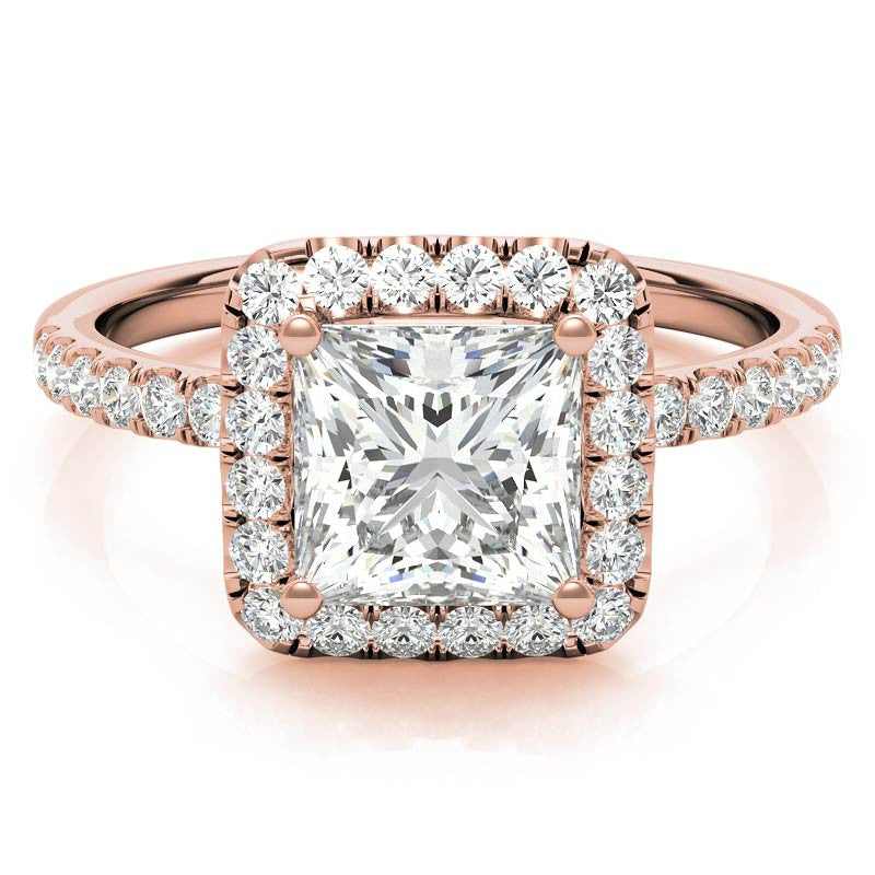 Classic Princess cut Moissanite Engagement Ring