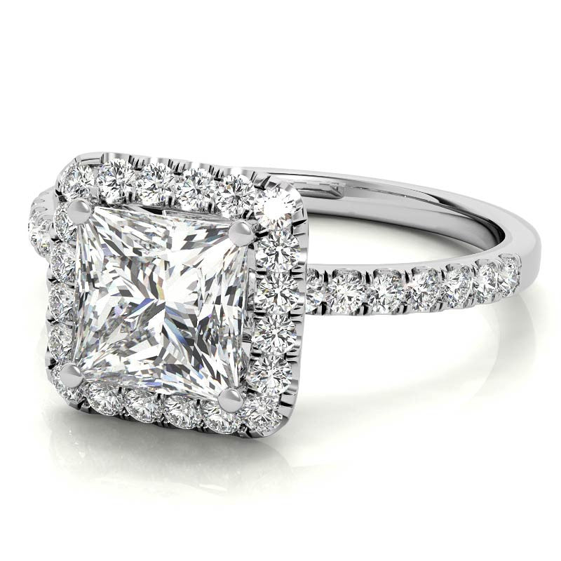 Classic Princess cut Moissanite Engagement Ring
