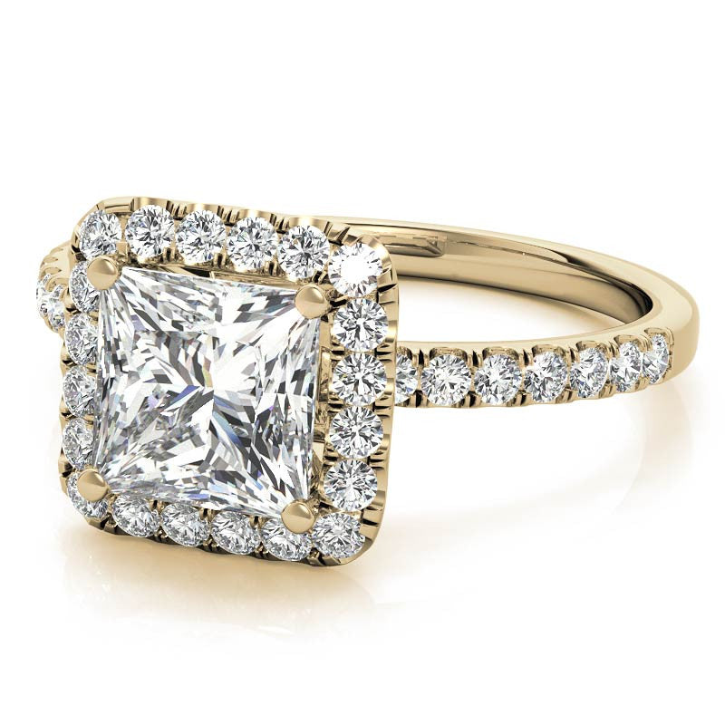 Classic Princess cut Moissanite Engagement Ring