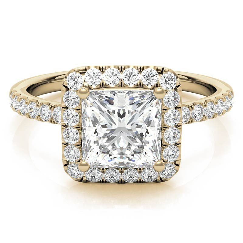 Classic Princess cut Moissanite Engagement Ring