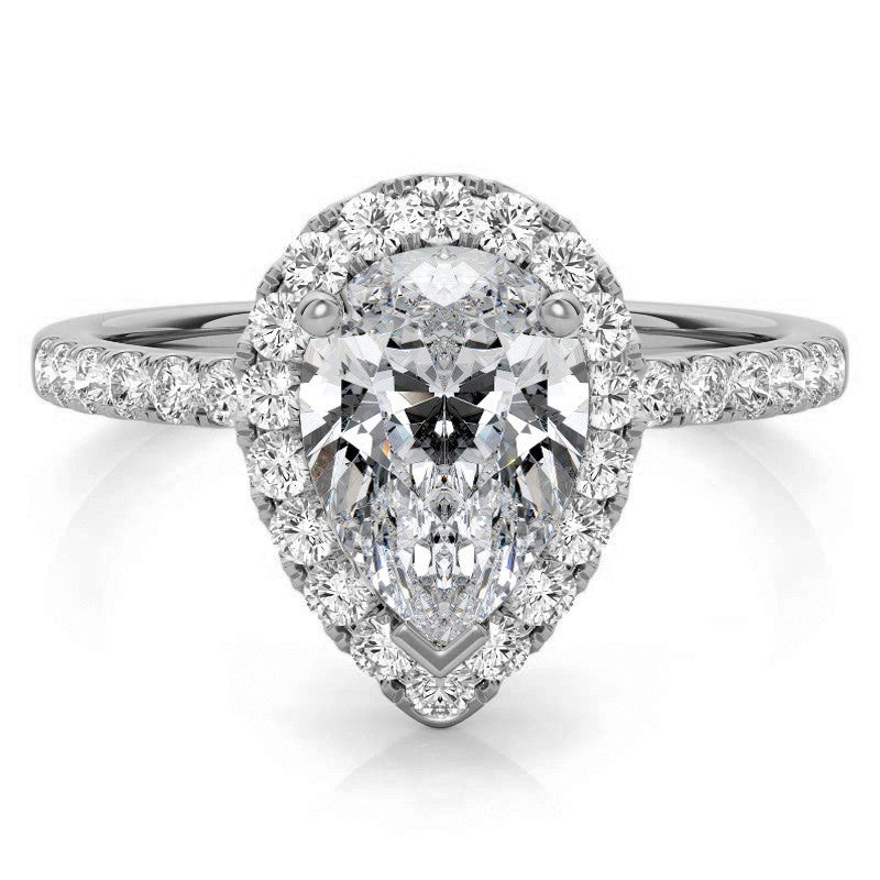 Classic Pear Moissanite Engagement Ring