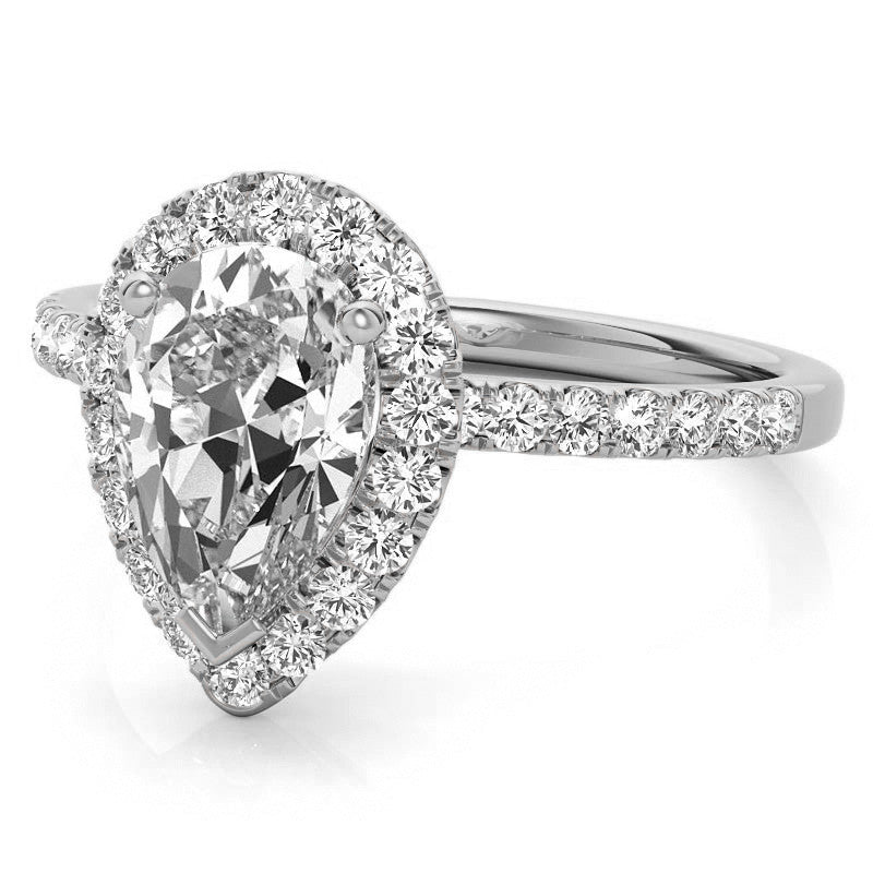 Classic Pear Moissanite Engagement Ring