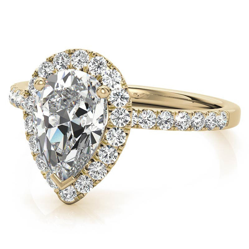 Classic Pear Moissanite Engagement Ring