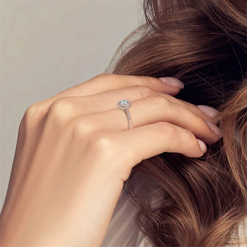 Round Legacy Halo Moissanite Engagement Ring