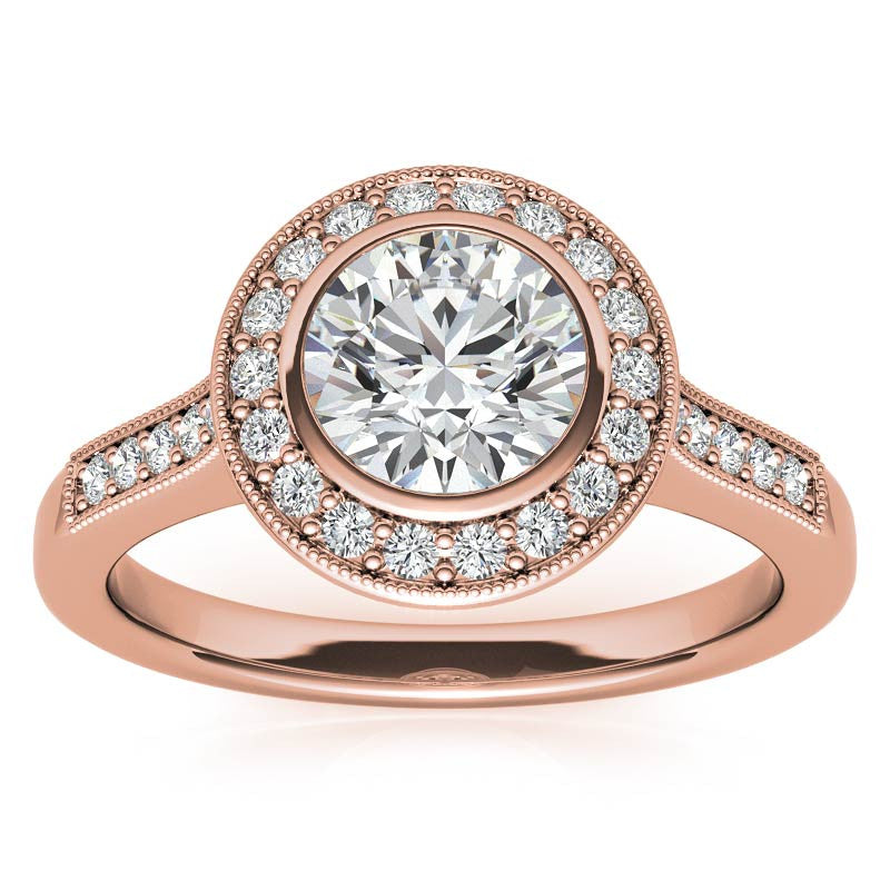 Round Legacy Halo Moissanite Engagement Ring
