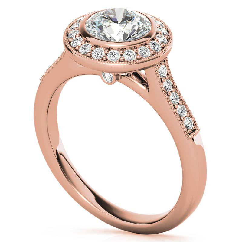 Round Legacy Halo Moissanite Engagement Ring