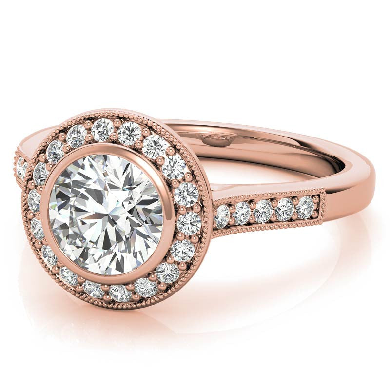 Round Legacy Halo Moissanite Engagement Ring