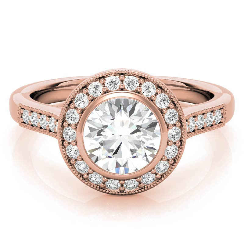 Round Legacy Halo Moissanite Engagement Ring