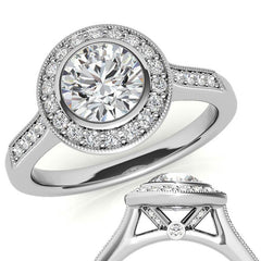 Round Legacy Halo Moissanite Engagement Ring