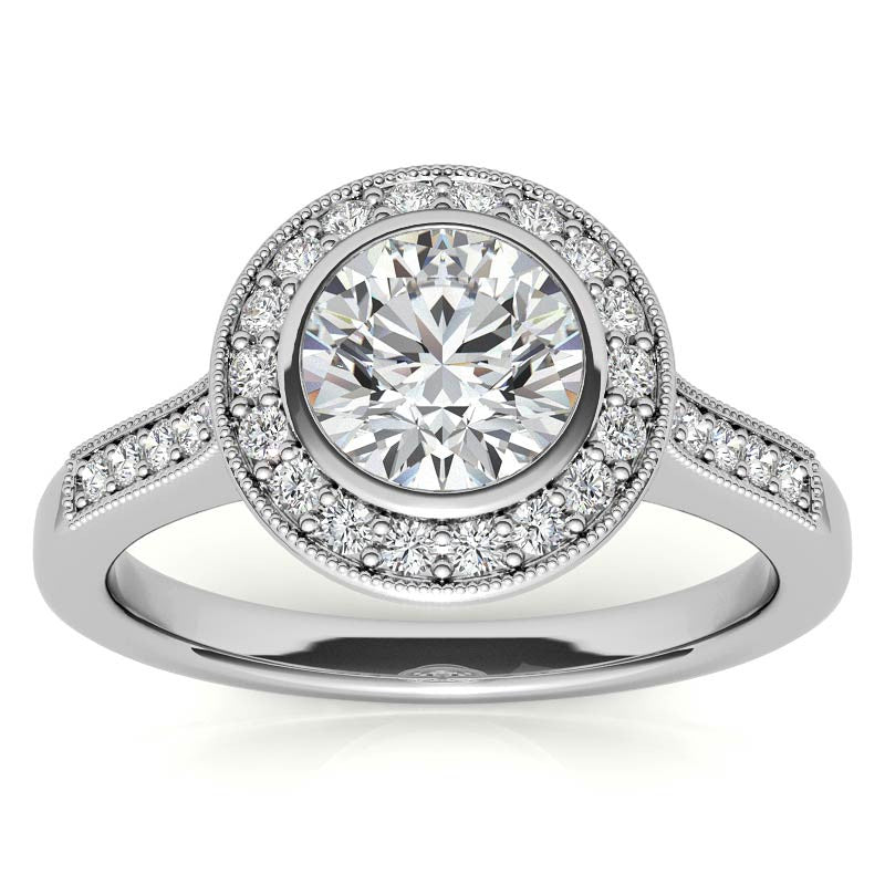 Round Legacy Halo Moissanite Engagement Ring