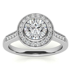 Round Legacy Halo Moissanite Engagement Ring