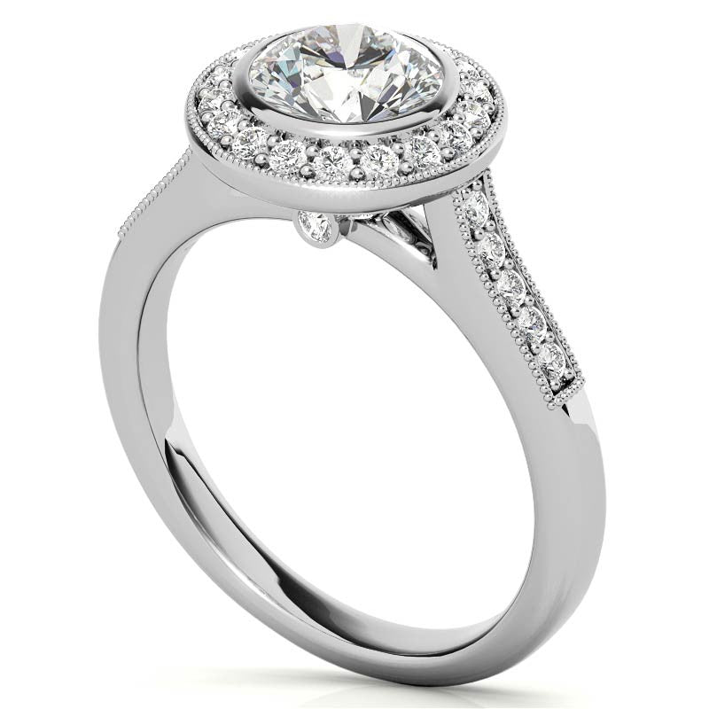 Round Legacy Halo Moissanite Engagement Ring