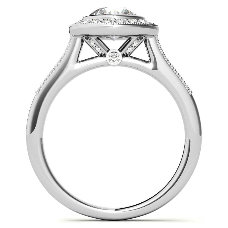 Round Legacy Halo Moissanite Engagement Ring