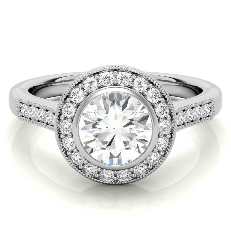Round Legacy Halo Moissanite Engagement Ring