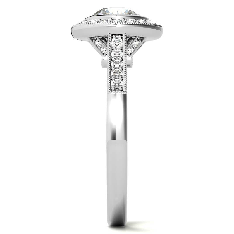 Round Legacy Halo Moissanite Engagement Ring