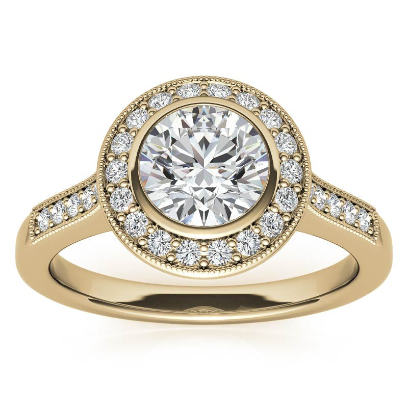 Round Legacy Halo Moissanite Engagement Ring