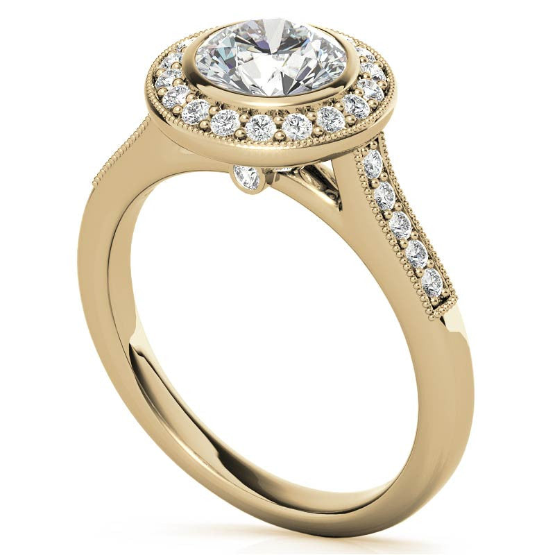 Round Legacy Halo Moissanite Engagement Ring