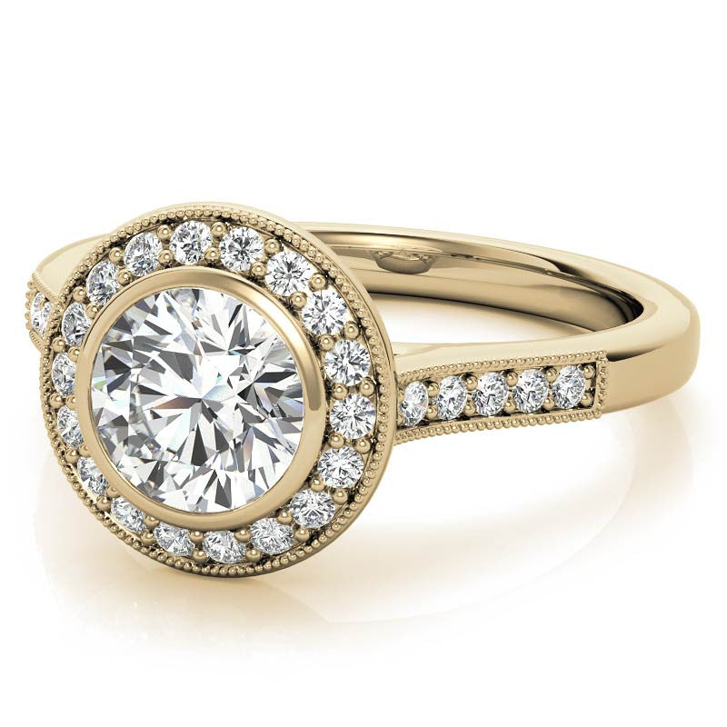 Round Legacy Halo Moissanite Engagement Ring