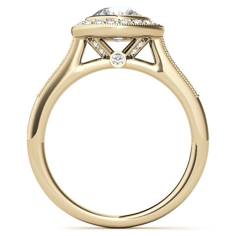 Round Legacy Halo Moissanite Engagement Ring