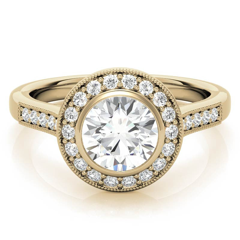 Round Legacy Halo Moissanite Engagement Ring