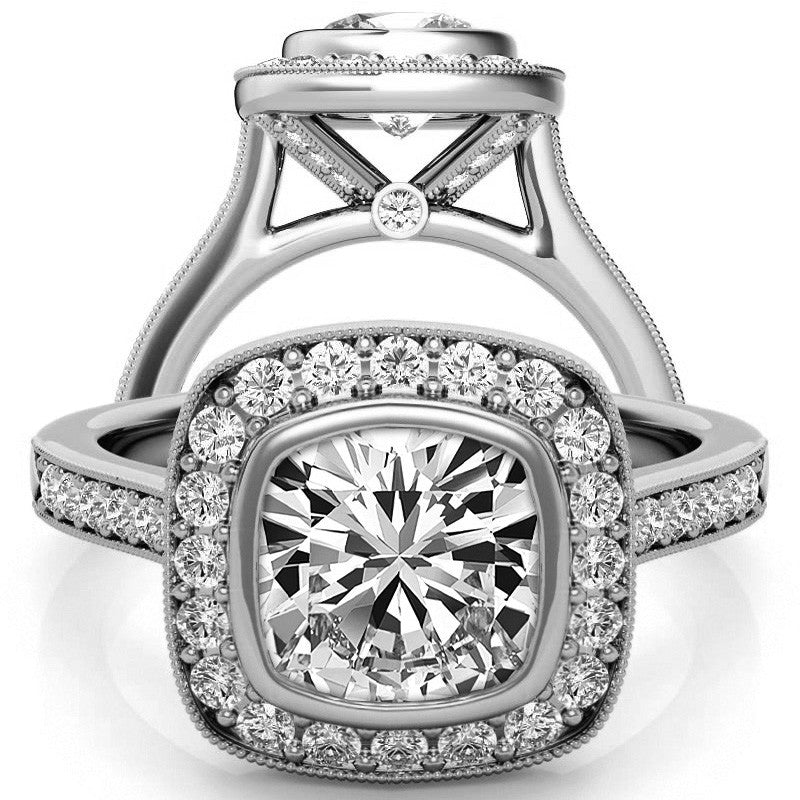 Legacy Cushion Moissanite Engagement Ring