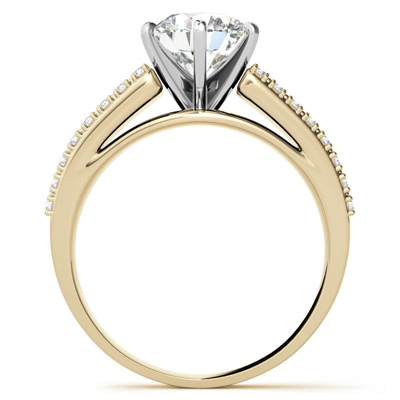 Moissanite & Diamond Celtic Style Engagement Ring