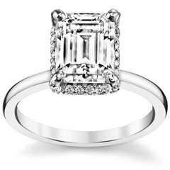 Emerald / Radiant Moissanite Engagement Ring
