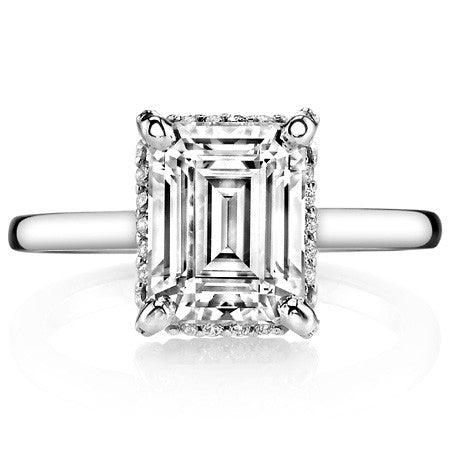 Emerald / Radiant Moissanite Engagement Ring