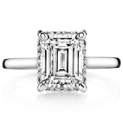 Emerald / Radiant Moissanite Engagement Ring