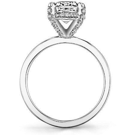 Emerald / Radiant Moissanite Engagement Ring