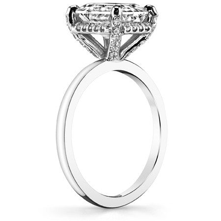 Emerald / Radiant Moissanite Engagement Ring