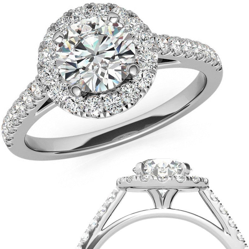 Round Halo Moissanite Engagement Ring