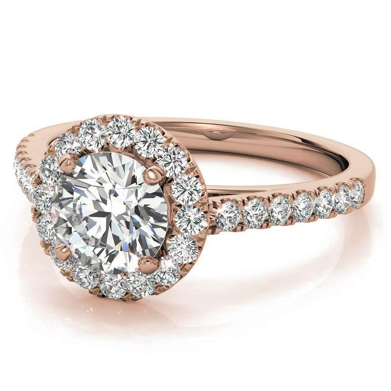 Round Halo Moissanite Engagement Ring