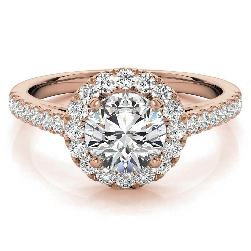 Round Halo Moissanite Engagement Ring