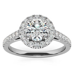 Round Halo Moissanite Engagement Ring