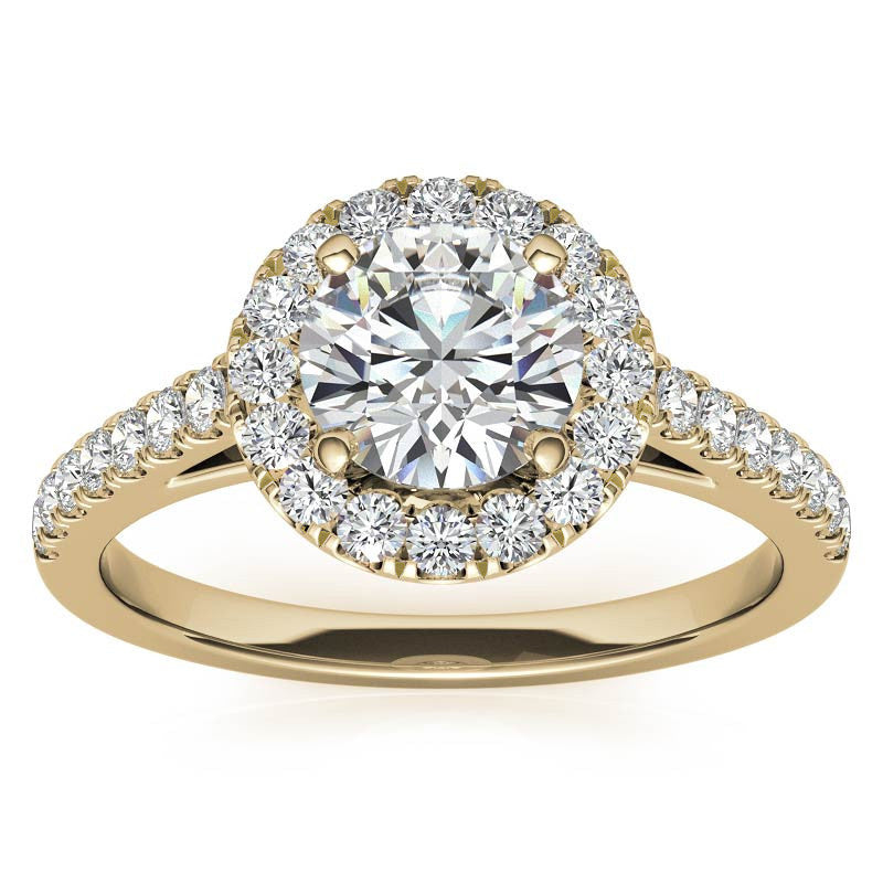 Round Halo Moissanite Engagement Ring