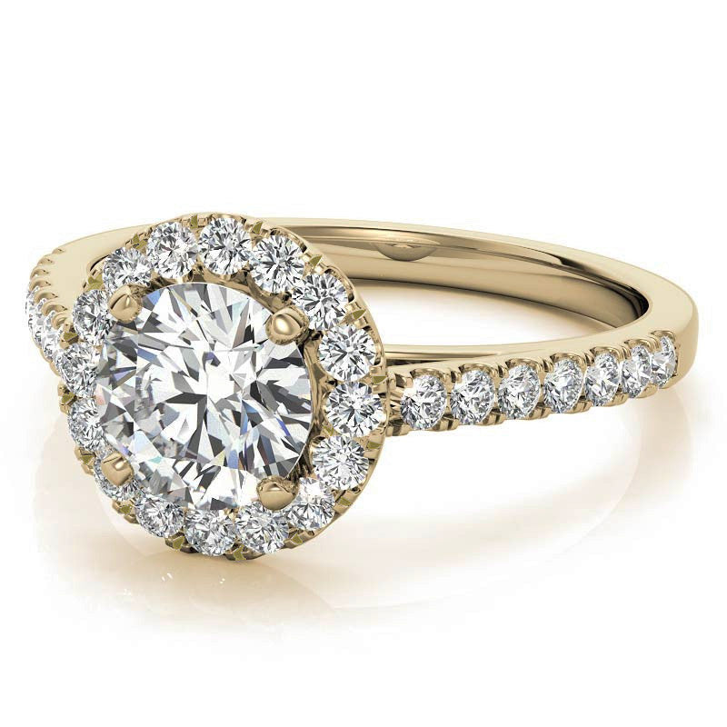 Round Halo Moissanite Engagement Ring