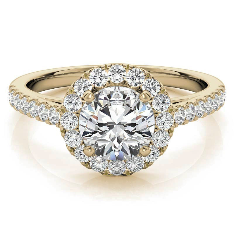 Round Halo Moissanite Engagement Ring