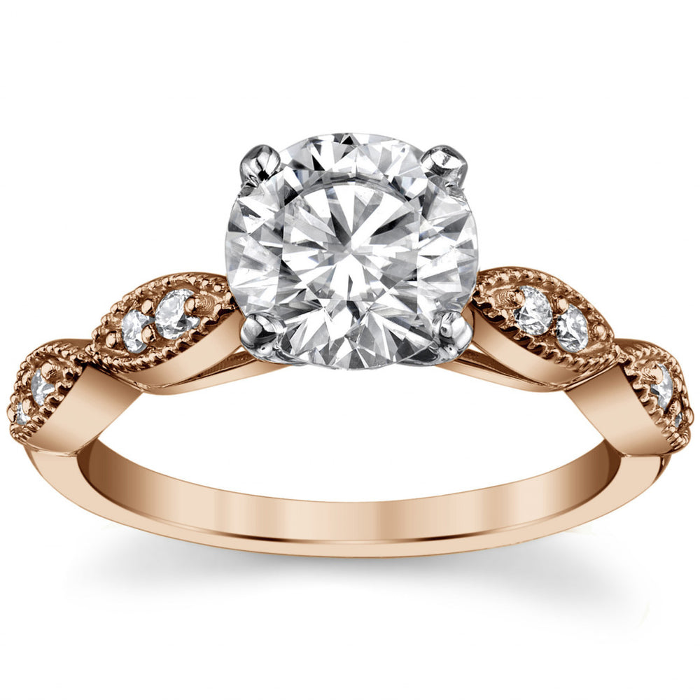 Scalloped Cathedral Moissanite Engagement Ring