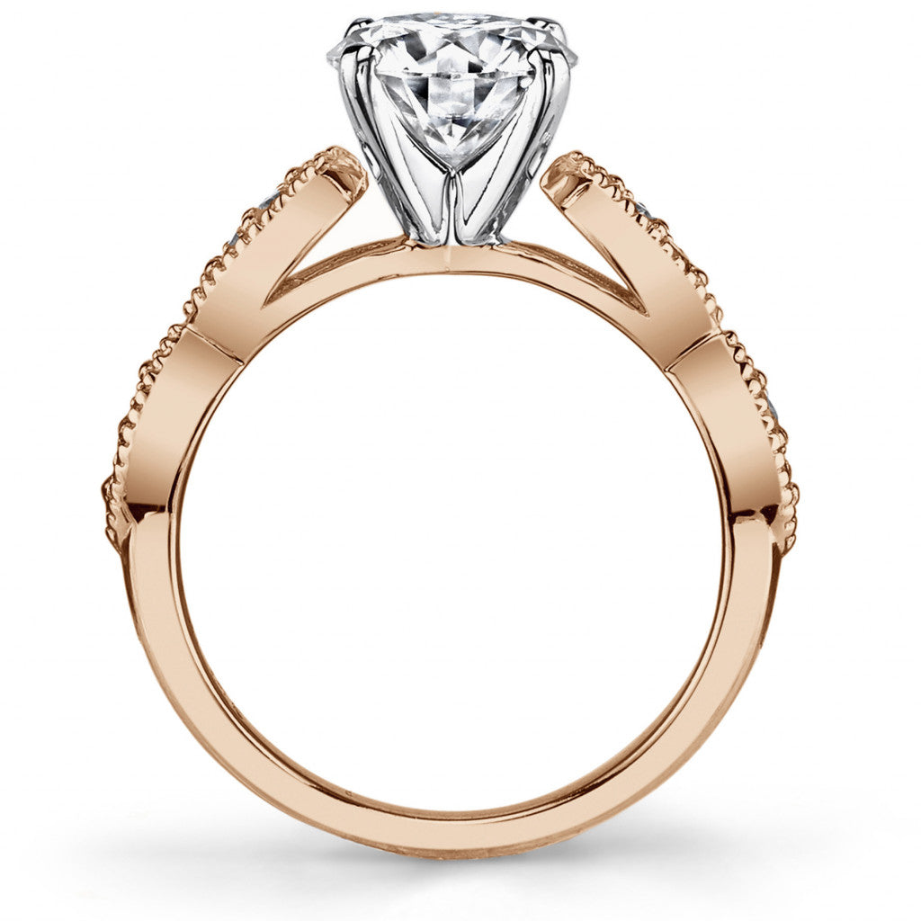 Scalloped Cathedral Moissanite Engagement Ring