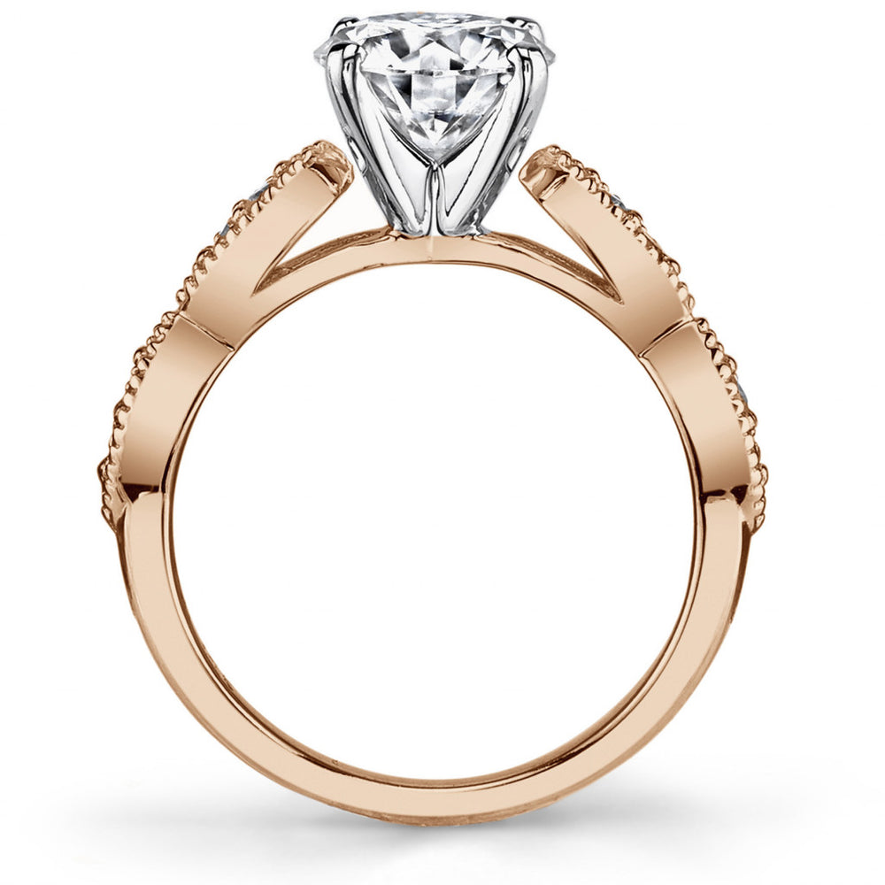 Scalloped Cathedral Moissanite Engagement Ring