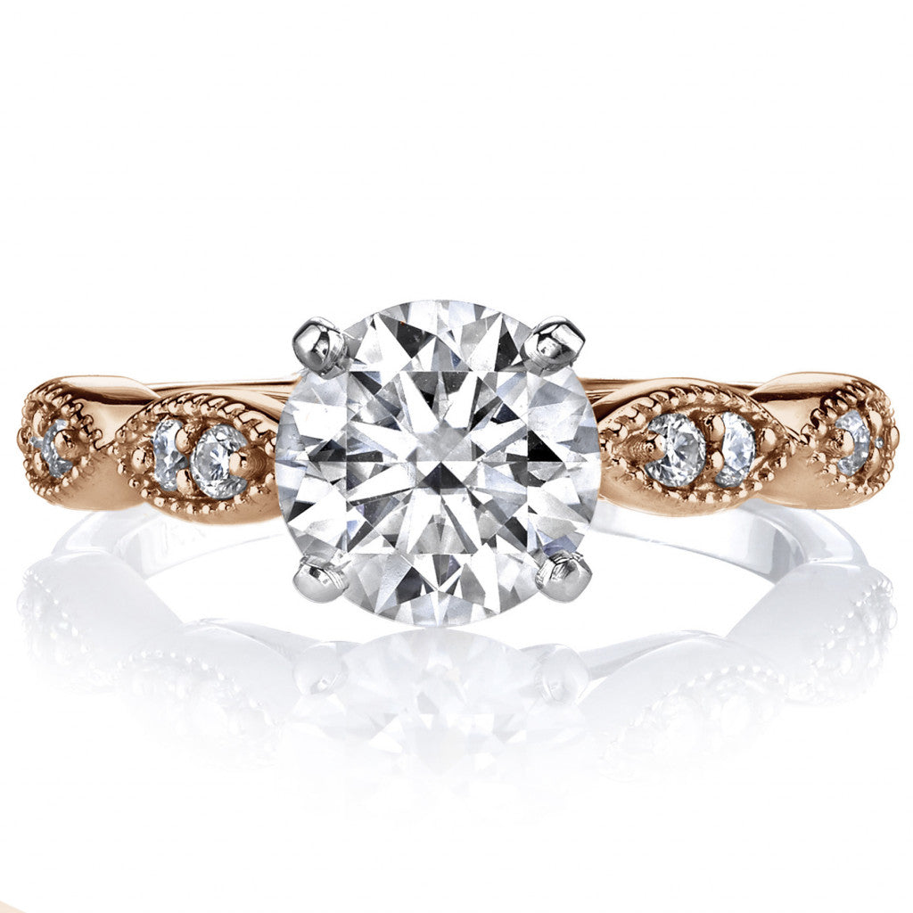Scalloped Cathedral Moissanite Engagement Ring