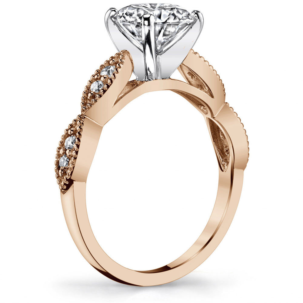 Scalloped Cathedral Moissanite Engagement Ring