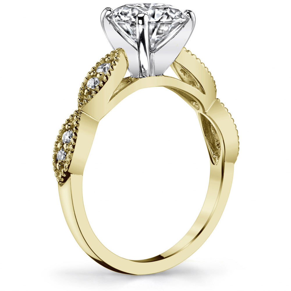 Scalloped Cathedral Moissanite Engagement Ring