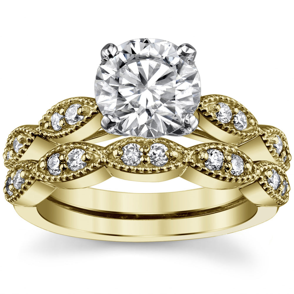 Scalloped Cathedral Moissanite Engagement Ring