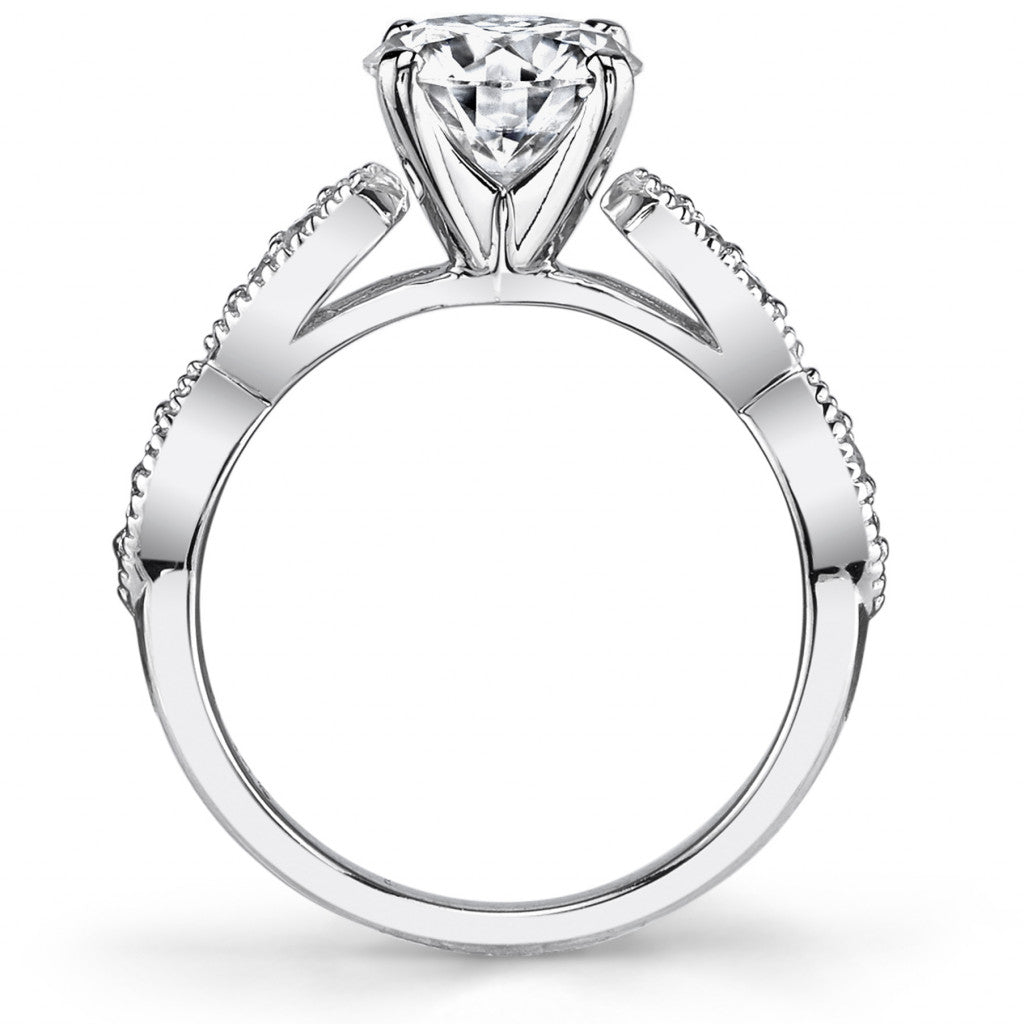 Scalloped Cathedral Moissanite Engagement Ring