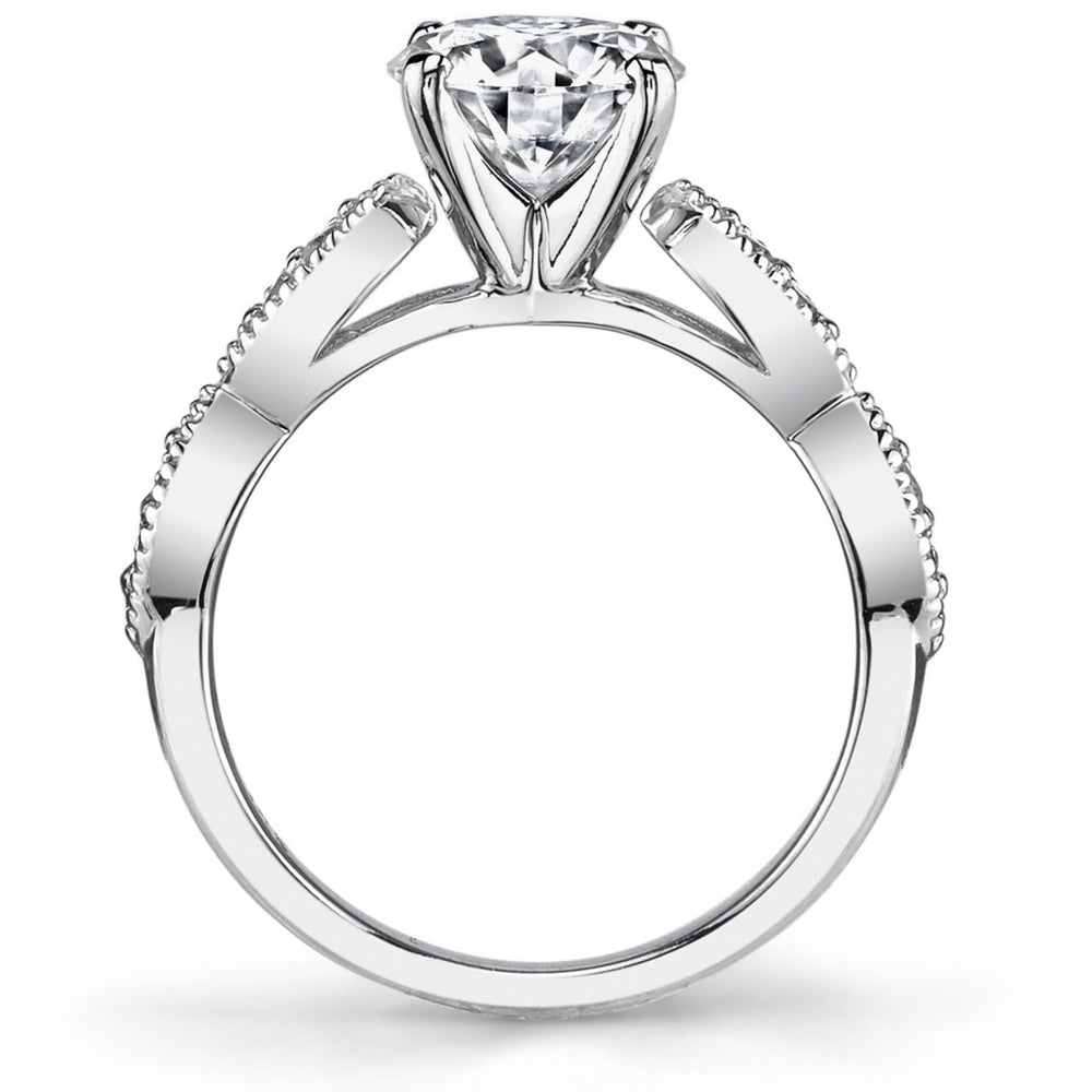 Scalloped Cathedral Moissanite Engagement Ring
