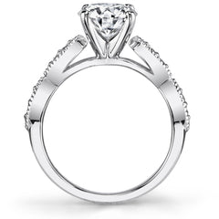 Scalloped Cathedral Moissanite Engagement Ring