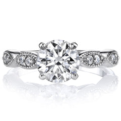 Scalloped Cathedral Moissanite Engagement Ring